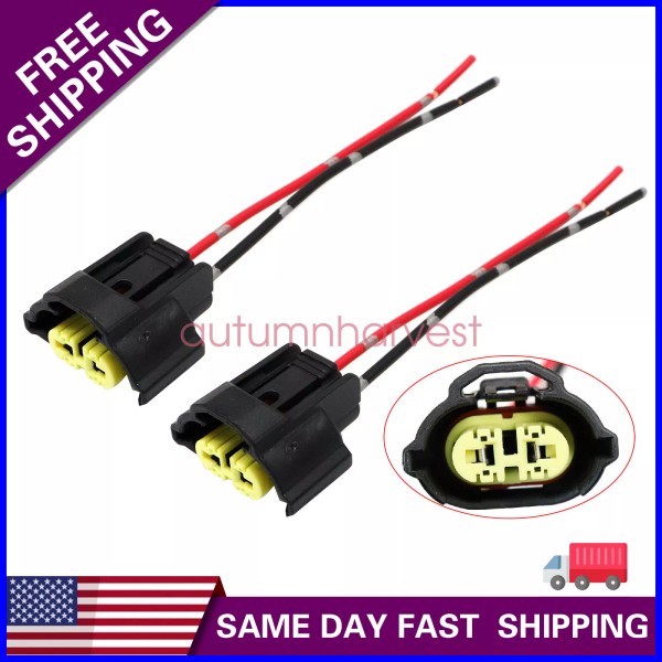 Soillar 2X Wire Pigtail Female Y H9 Harness Head Light