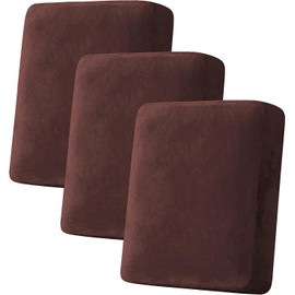 GERLNF - Funda de cojín elástica de terciopelo para silla, sofá de dos plazas, funda de cojín de sofá (sofá de 3 cojines, café)