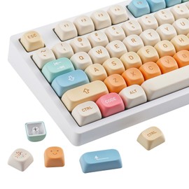 Sunzit MOA Profile PBT Keycaps,136 Keys Cute Fireworks Theme Custom Keycaps 60 65 75 100 Percent,Dye-Sublimation Key caps Keyboard Keycap Set for Cherry Gateron MX Switches Mechanical Keyboard