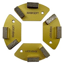 Diamond Concrete Grinding Discs for National Flooring Equipment, Set of 4, Soft Bond, #30/40 Grit