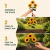3-Head Solar Sunflower LED Garden Light with Warm Lighting