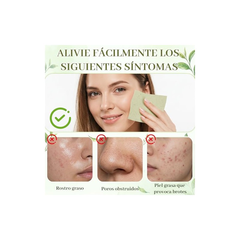 1000PCS Papel Absorbente de Aceite Facial (Menta)