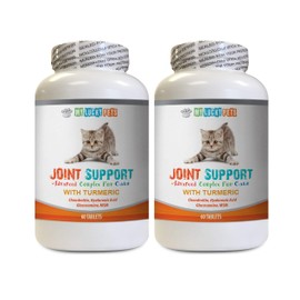 MY LUCKY PETS LLC cat Joint Supplement - CAT Joint Support with Turmeric Complex - Hip Care - Premium MSM - Curcumin for Cats - 2 Bottles (120 Chewable Tablets)