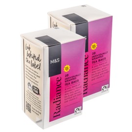 Generic M&S Radiance Strawberry Flavour, Aloe Vera Green Tea & Goji Berries Herbal Teabags, Vegan, 40 Bags (2 x 20pk)