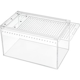 Maxcheck Magnetic Acrylic Reptile Enclosure Tarantula Enclosure Hermit Crab Habitat Feeding Reptile Terrariums Lizard Tank Acrylic Cage for Tarantula Invertebrates Mantis Cricket(9.8 x 5.9 x 5.9'')