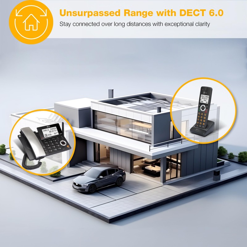 AT&T DECT 6.0 Corded/Cordless Home Phone with 1-Handset and Answering