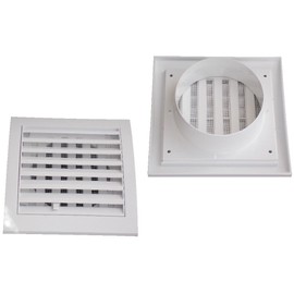 Air Ventilation Plastic Grill Cover 148mm x 153mm Adjustable Ã˜100 ducting/White