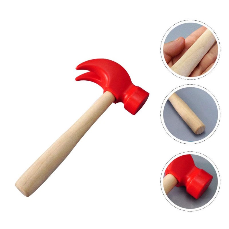 Kisangel 1Pcs Wooden Hammer Mini Simulation Hammer Maintenance Pretend Play