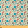 Feelyou Floral Upholstery Fabric by The Yard, Retro Birds Flower Outdoor Fabric by The Yard, Boho Leaf Circles Pattern Decorative Fabric for Upholstery and Home DIY Projects, 3 Yards, Cream Blue