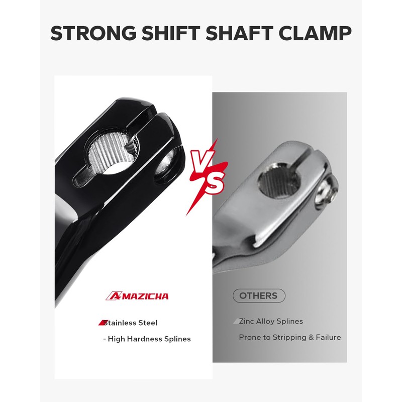 Amazicha Heel Toe Shift Pegs Shifter Lever Peg Stainless Steel