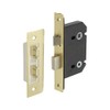 Satin Brass Bathroom Mortice Lock for Doors - 63mm /