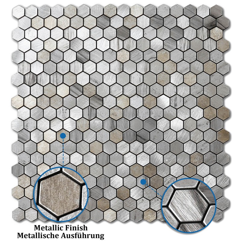 M MOFIT Kitchen Backsplash Tiles Peel and Stick Hexagon Penny