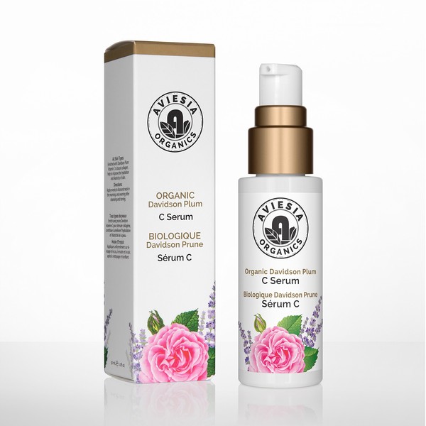Aviesia Organics Vitamin C Serum for Face - 100% USDA Certified - Organic Facial Skin Care with Davidson Plum - Natural Skincare 30ml / 1oz (30ml / 1.0 fl oz)