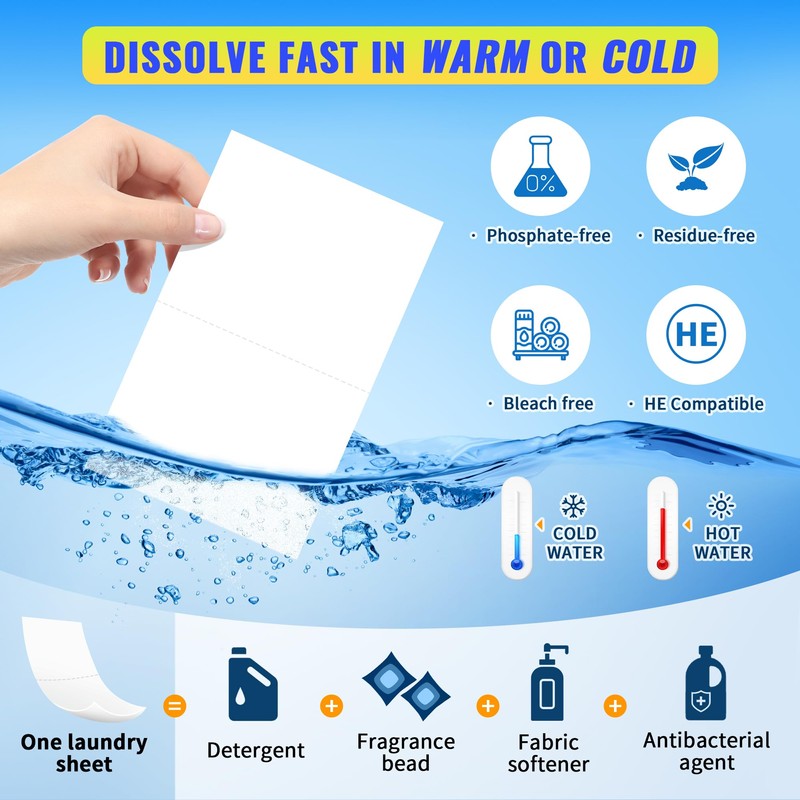 FIXSMITH Laundry Detergent Sheets - 600 Loads (300 Sheets) Fresh