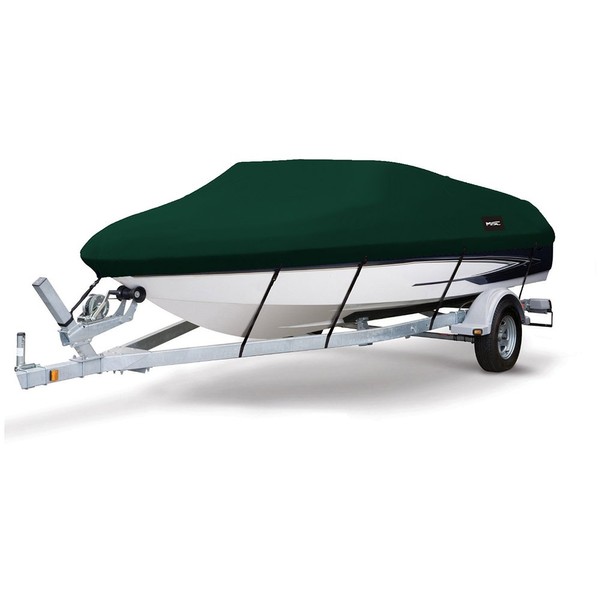 MSC Heavy Duty 600D Marine Grade Polyester Canvas Trailerable Waterproof Boat Cover,Fits V-Hull,Tri-Hull, Runabout Boat Cover (Model A - Length:14'-16' Beam Width: up to 68", Forest Green)