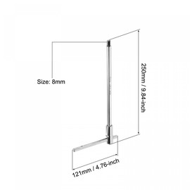 sourcing map 8mm Sliding T-Handle Hex Key Wrench for Fast Spinning, CR-V Steel