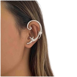Cimenexe Bohemian Cat Cuff Earrings Silver Kitty Ear Wrap Earring Kitten Cat Earrings Vintage Cat Cartilage Climber Earrings Jewelry for Women and Girls Animal Earrings Gifts