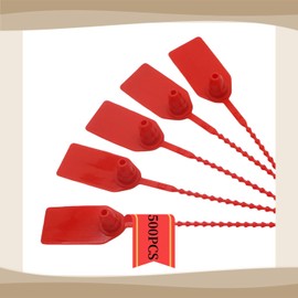 Mgoodoo 500 x Numbered Plastic Security Seals Red Lettering Self Locking Fire Extinguishers Vehicle Doors Storage Boxes