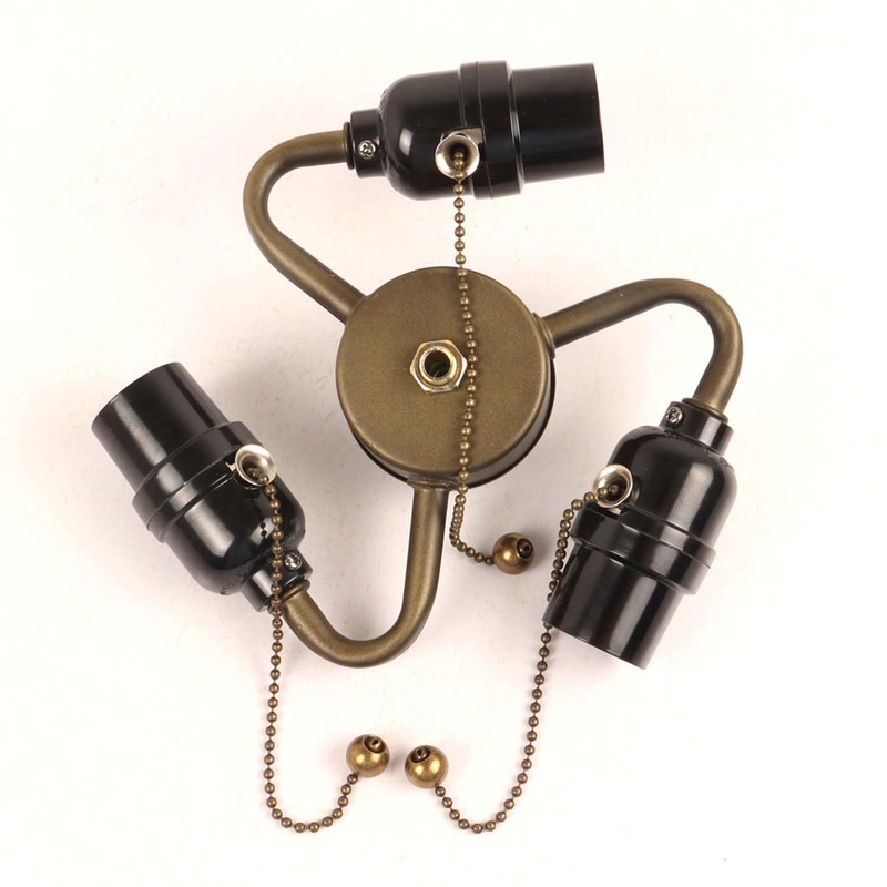 Bieye SC08 E26 Light Socket Cluster with Pull Chain Switch