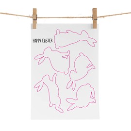 Easter Bunny Window Sticker - Plain White Rabbit Fun Car Decal Good Friday Christian Sunday Egg Hunt Family Kids Childs Home Accessories Decorations (5 Large Bunnies)