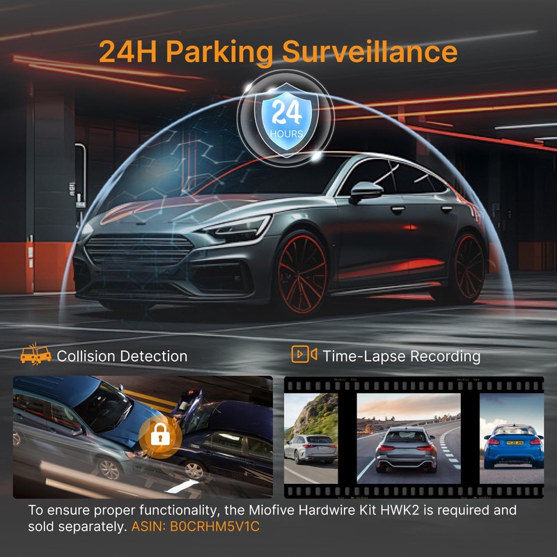 Miofive Smart GPS Dash Cam, 2160P UHD Car Dash Camera,