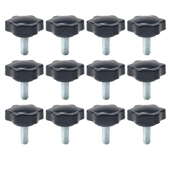 KINDPMA Pack of 12 Star Handle Screws Thumb Screw M8