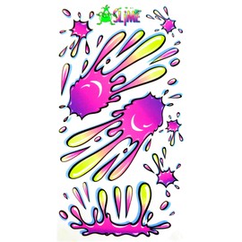 Rad Decalz - Slime - Pink, Yellow and Purple Splats - 23 Sticker Decal Set