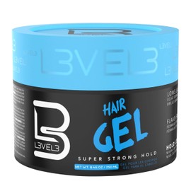 L3 VEL3 Super Strong Hair Gel - Creates Sleek, Long Lasting Hairstyles - Gives Volume and Adds Shine - Water Based and Flake Free Formula - Clean and Refreshing Scent - Rinses Out Easily - 250 ml