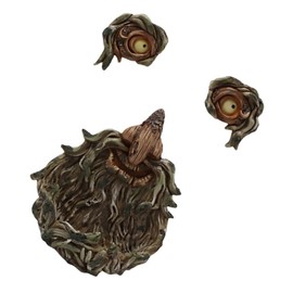 IWOWHERO 1Pc Old Man Tree Face Pendant with Glowing Eyes Unique Outdoor Bird Feeder Sculpture for Garden Decor Funny and Eye Catching Decoration Realistic Design with Natural Colors and