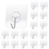 YIKUER Transparent Adhesive Hooks 30 lb(Max), Waterproof and Oilproof Reusable