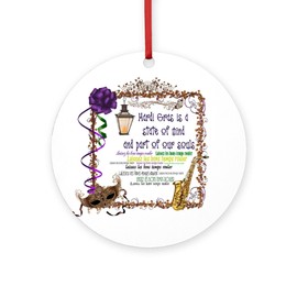 CafePress Mardi Gras Round 4" MDF Holiday Ornament