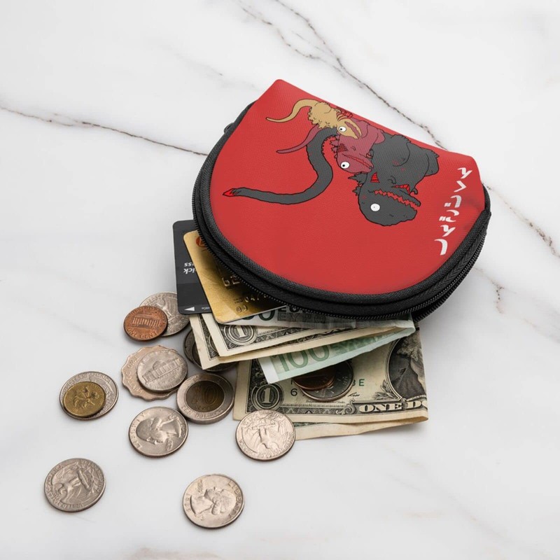 Rikana Godzilla Wallet, Men's, Large Capacity, Coin Purse, Zip Around