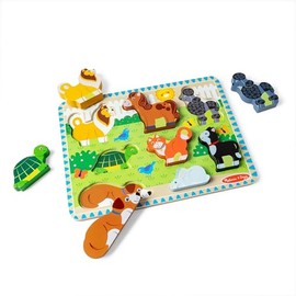 Melissa  Doug - Pets Chunky Juego Puzzle con 8 Piezas, Multicolor, (Melissa  Doug 3724)                                                               