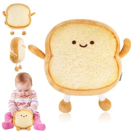 Wvu & Wvo Toast Bread Cuddly Toy, 18 cm Toast Bread Cushion, Funny Toast Cushion, Decorative Cushion for Children and Adults