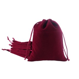 Sansam Mini Velvet Drawstring Gift Bag – 20pcs Jewelry & Accessory Pouch for Bracelets, Necklaces & Gifts, Reusable with Satin Cord, Wine