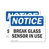 (2 Pack) Glass Break Sensor In Use OSHA Notice Sign