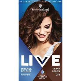 Schwarzkopf LIVE Intense Colour, Long Lasting Permanent Brown Hair Dye, With Built-In Vibrancy Serum, Up To 70% Grey Coverage, Urban Brown 088 Hair Colour
