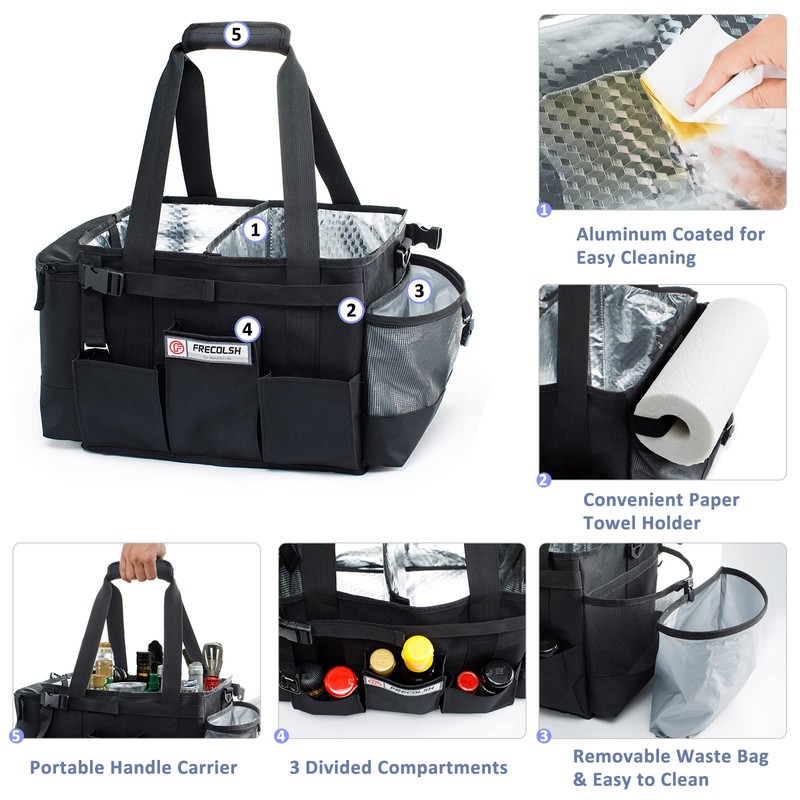 FREECOLSH Black Waterproof Caddy, 16" x 11" x 11", with