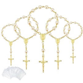 30 Pcs Finger Rosary, Acrylic Rosary Beads with Organza Bag, Ideal for Weddings Party Favors