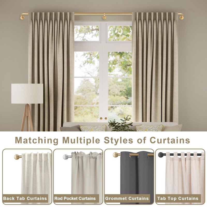 Wrap Around Curtain Rods 2 Pack for 84 to 134