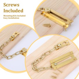 Heclia Door Chain Lock Guard, Security Solid Brass Door Lock, Sturdy and Rust-Resistant Thickened Locks, National Hardware N183-590 V807 Doors Chain in Brass,1/2" x 6", Better Protection for Family