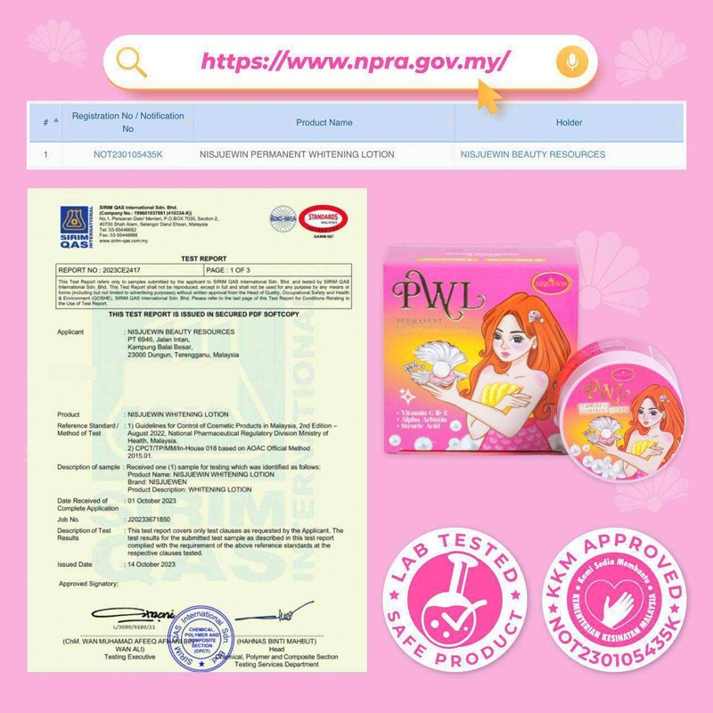 HQ PWL [LIMITED EDITION] PERMANENT WHITENING LOTION BY NISJUEWIN