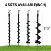 LONGRUNNEW 4" Earth Auger Drill Bit - Heavy-Duty Steel Spiral