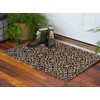 NACH Mosaic Pattern Entryway Door Mat, 100% Coconut Coir Doormat,