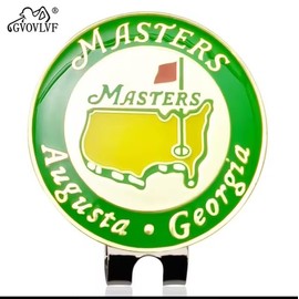 SINARA Market Marcador de Golf Masters Augusta Georgia, Clip Magnético para Gorra, Verde y Amarillo, 33mm