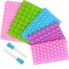 Eolilim 5PCS Mini Gummy Silicone Molds with 2 Droppers, Gummies