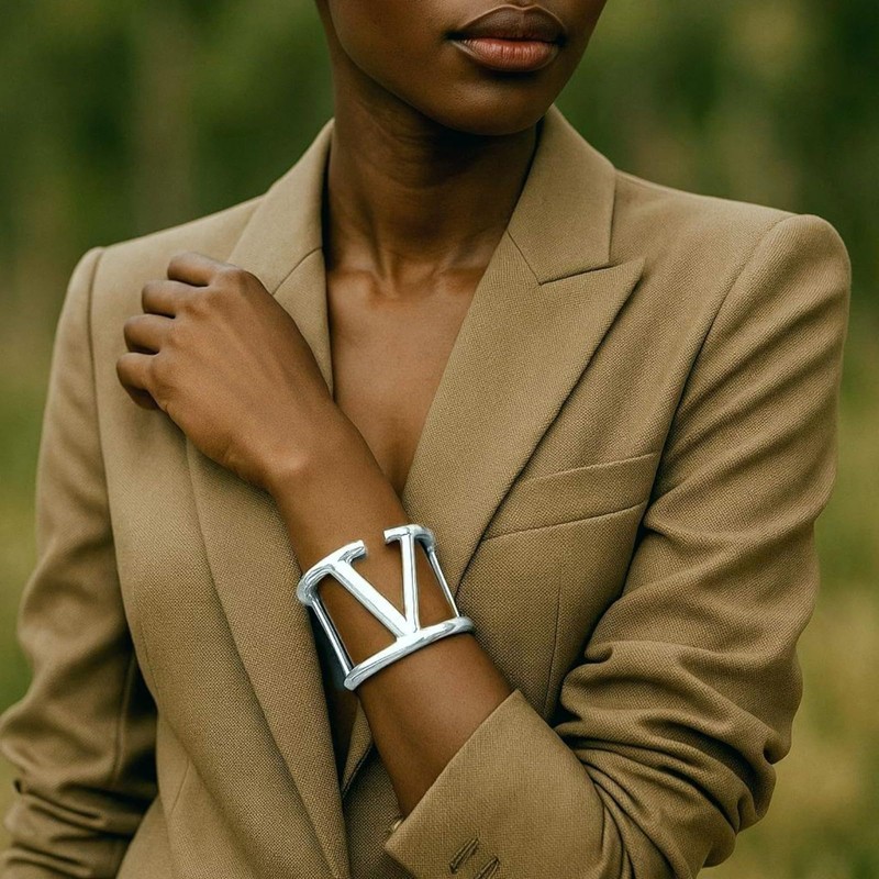 YTDYTD Metal V Cuff Bracelet Women - Hollow Bangle Punk