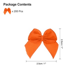 uxcell 200pcs Mini Ribbon Bows 1 Inch Small Tiny Orange Ribbon Bows for DIY Crafts, Sewing Appliques, Hair Accessories, Gift Box Ornament, Wedding, Birthday Party Decoration