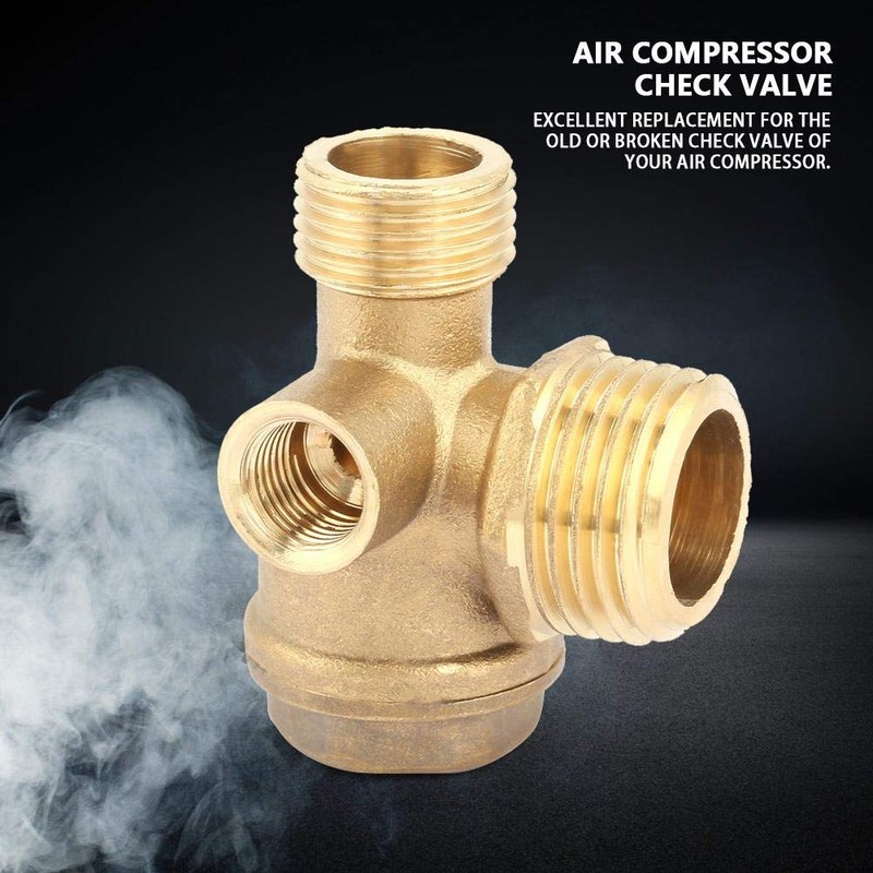 Brass Check Valve 3-Port Air Compressor Male Thread Air Compressor