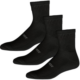 FootJoy Men's ComfortSof Quarter 3-Pack Socks, Black, Fits Shoe Size 7-12